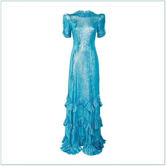 The Vampire’s Wife $4990 Sky Rocket Runway Gown in Metallic Sky Blue - Picture 8 of 16